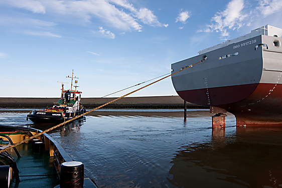 in de haven